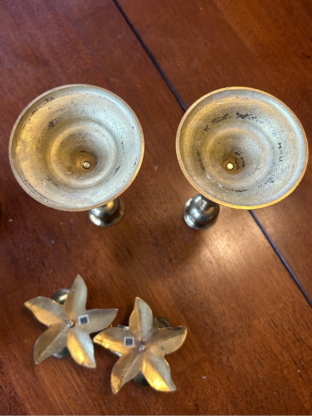 Curated Vintage Solid Brass Candleholder Collection – 6 Pieces - Picture 8 of 10